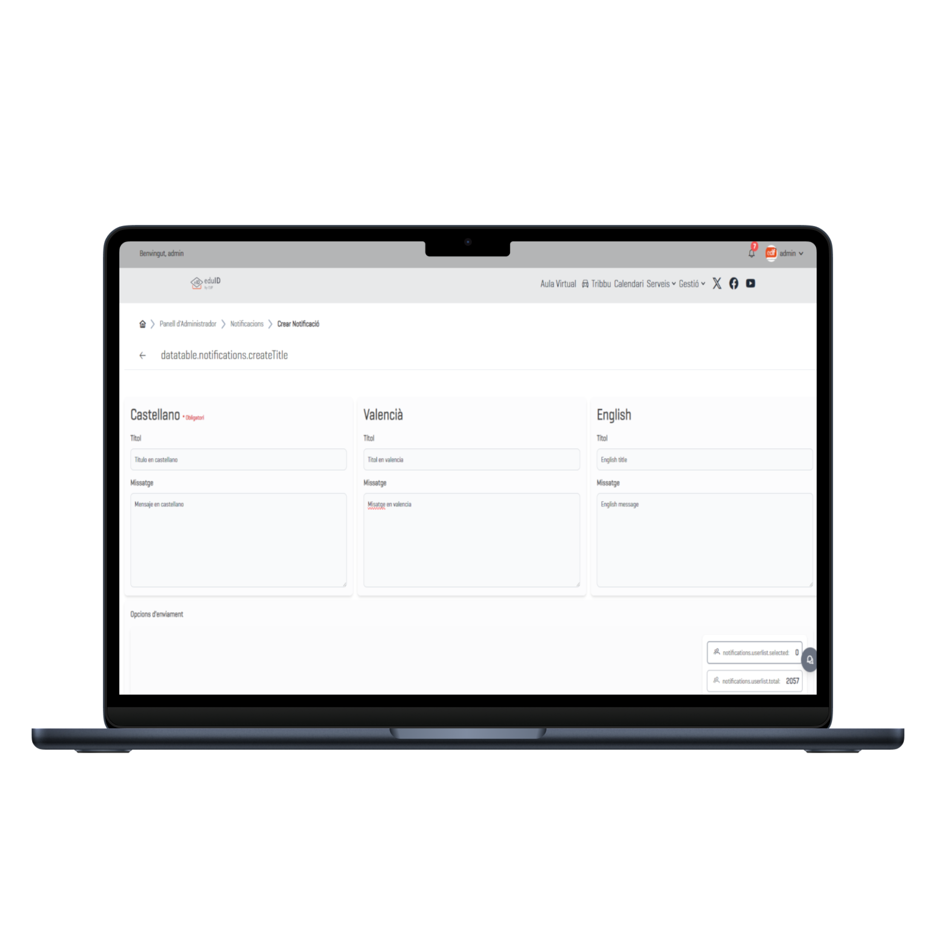 Creador de notificaciones